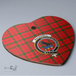 Scottish MacDonnell of Keppoch Modern Clan Tartan Ceramic Ornament - Crest Heart Style Scottish Plaid Tartan Plaid