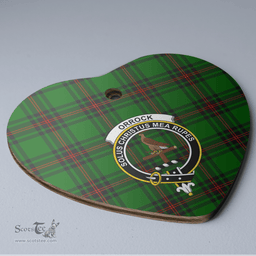 Scottish Orrock (Fife) Clan Tartan Ceramic Ornament - Crest Heart Style Scottish Plaid Tartan Plaid