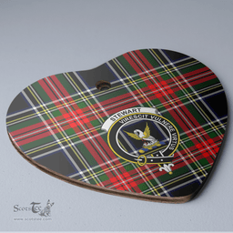 Scottish Stewart Black Clan Tartan Ceramic Ornament - Crest Heart Style Scottish Plaid Tartan Plaid