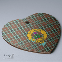 Scottish Thomson Hunting Modern Clan Tartan Ceramic Ornament - Crest Heart Style Scottish Plaid Tartan Plaid