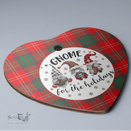 Scottish Chisholm Modern Clan Tartan Ceramic Ornament - Gnome Heart Style Scottish Plaid Tartan Plaid