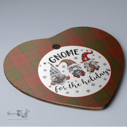 Scottish Drummond Clan Tartan Ceramic Ornament - Gnome Heart Style Scottish Plaid Tartan Plaid
