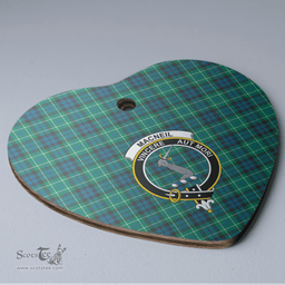 Scottish MacNeill of Colonsay Ancient Clan Tartan Ceramic Ornament - Crest Heart Style Scottish Plaid Tartan Plaid