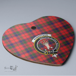 Scottish Robertson Modern Clan Tartan Ceramic Ornament - Crest Heart Style Scottish Plaid Tartan Plaid