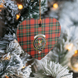 Scottish Stewart Royal Modern Clan Tartan Ceramic Ornament - Crest Heart Style Scottish Plaid Tartan Plaid