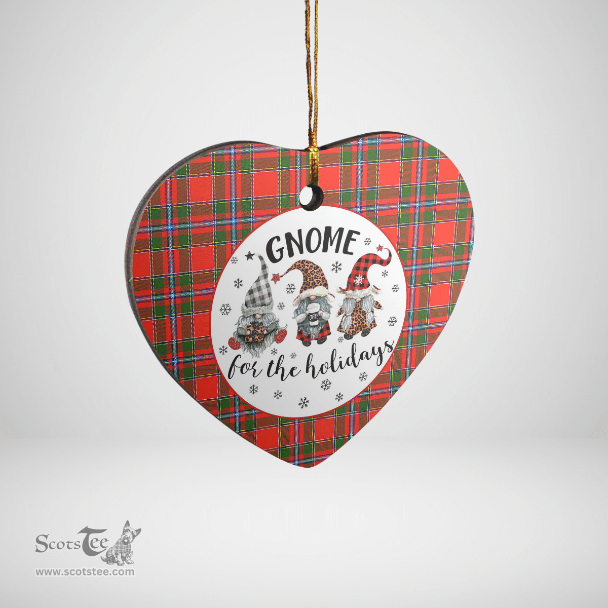 Scottish Butter Clan Tartan Ceramic Ornament - Gnome Heart Style Scottish Plaid Tartan Plaid