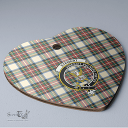 Scottish Stewart Dress Ancient Clan Tartan Ceramic Ornament - Crest Heart Style Scottish Plaid Tartan Plaid