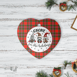 Scottish Butter Clan Tartan Ceramic Ornament - Gnome Heart Style Scottish Plaid Tartan Plaid