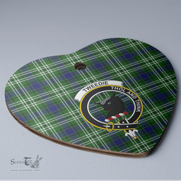 Scottish Tweedside District Clan Tartan Ceramic Ornament - Crest Heart Style Scottish Plaid Tartan Plaid