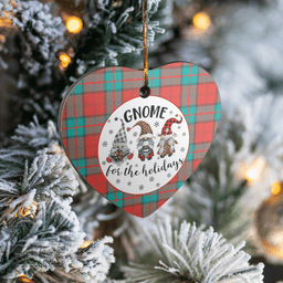 Scottish Dunbar Ancient Clan Tartan Ceramic Ornament - Gnome Heart Style Scottish Plaid Tartan Plaid