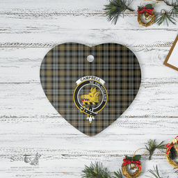Scottish Campbell Argyll Weathered Clan Tartan Ceramic Ornament - Crest Heart Style Scottish Plaid Tartan Plaid