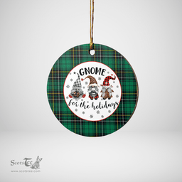 Scottish MacAlpin Ancient Clan Tartan Ceramic Ornament - Gnome Round Style Scottish Plaid Tartan Plaid