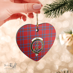 Scottish Rait Inverness Clan Tartan Ceramic Ornament - Crest Heart Style Scottish Plaid Tartan Plaid