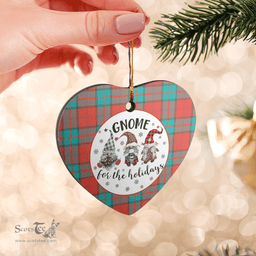 Scottish Dunbar Ancient Clan Tartan Ceramic Ornament - Gnome Heart Style Scottish Plaid Tartan Plaid