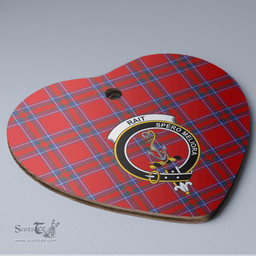 Scottish Rait Inverness Clan Tartan Ceramic Ornament - Crest Heart Style Scottish Plaid Tartan Plaid