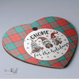 Scottish Dunbar Ancient Clan Tartan Ceramic Ornament - Gnome Heart Style Scottish Plaid Tartan Plaid