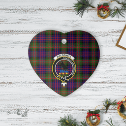 Scottish MacDonnell of Glengarry Modern Clan Tartan Ceramic Ornament - Crest Heart Style Scottish Plaid Tartan Plaid
