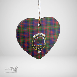 Scottish MacDonnell of Glengarry Modern Clan Tartan Ceramic Ornament - Crest Heart Style Scottish Plaid Tartan Plaid