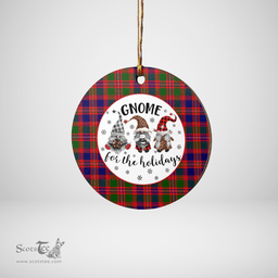 Scottish MacIntyre Modern Clan Tartan Ceramic Ornament - Gnome Round Style Scottish Plaid Tartan Plaid