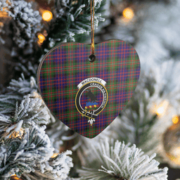 Scottish MacDonnell of Glengarry Modern Clan Tartan Ceramic Ornament - Crest Heart Style Scottish Plaid Tartan Plaid