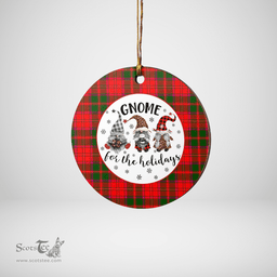 Scottish Crief District Clan Tartan Ceramic Ornament - Gnome Round Style Scottish Plaid Tartan Plaid
