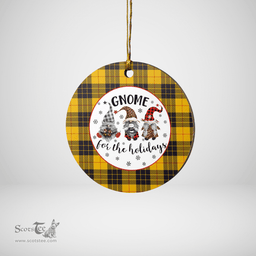 Scottish MacLeod of Lewis Ancient Clan Tartan Ceramic Ornament - Gnome Round Style Scottish Plaid Tartan Plaid