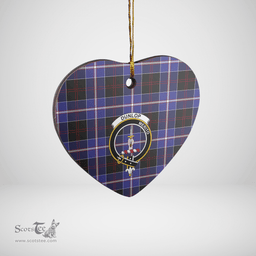 Scottish Dunlop Modern Clan Tartan Ceramic Ornament - Crest Heart Style Scottish Plaid Tartan Plaid