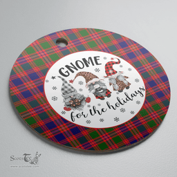 Scottish MacIntyre Modern Clan Tartan Ceramic Ornament - Gnome Round Style Scottish Plaid Tartan Plaid