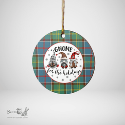 Scottish Whitelaw Clan Tartan Ceramic Ornament - Gnome Round Style Scottish Plaid Tartan Plaid