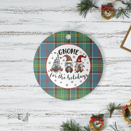 Scottish Whitelaw Clan Tartan Ceramic Ornament - Gnome Round Style Scottish Plaid Tartan Plaid