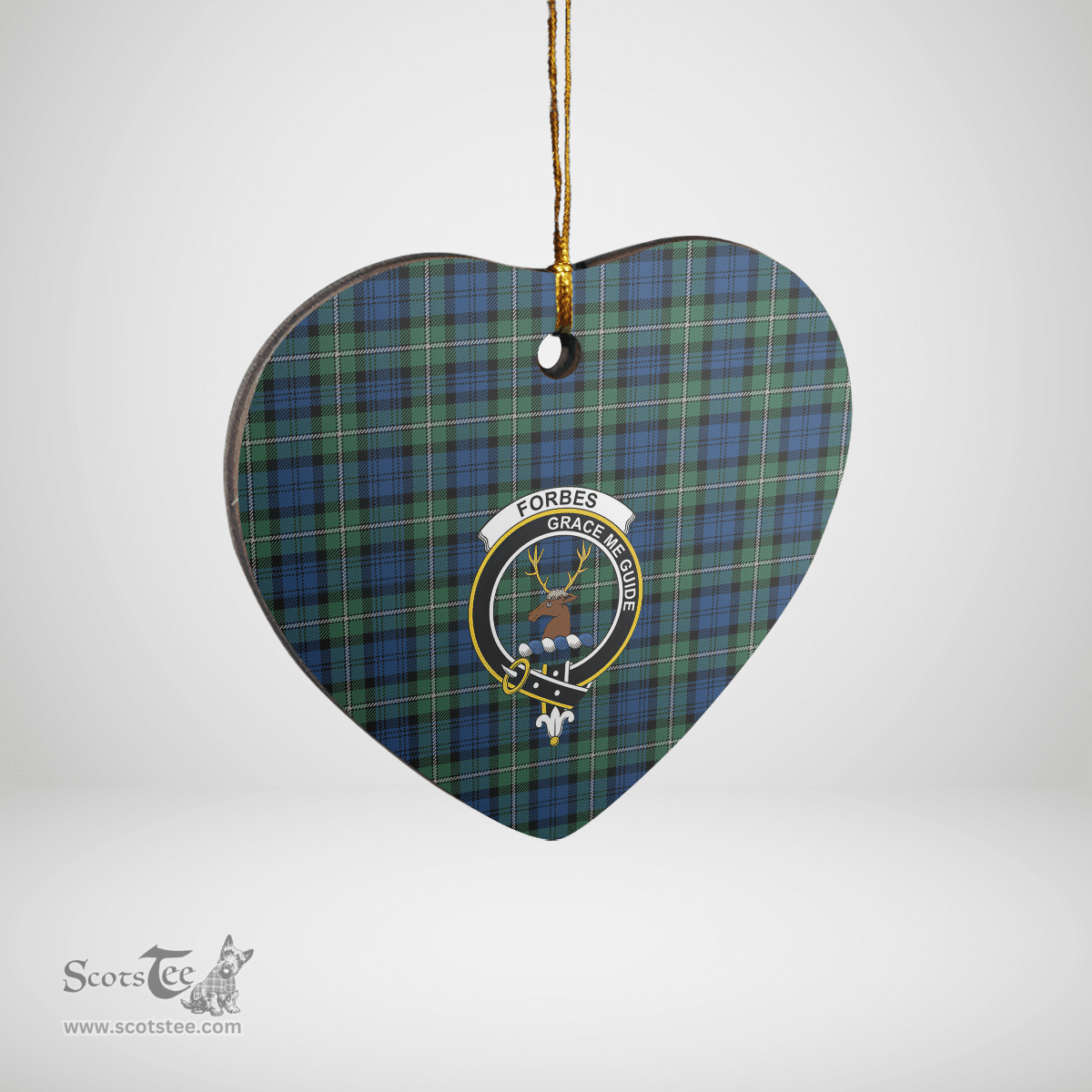 Scottish Forbes Ancient Clan Tartan Ceramic Ornament - Crest Heart Style Scottish Plaid Tartan Plaid