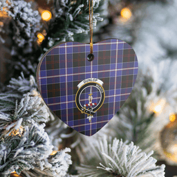 Scottish Dunlop Modern Clan Tartan Ceramic Ornament - Crest Heart Style Scottish Plaid Tartan Plaid