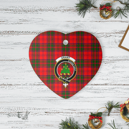 Scottish Grant Modern Clan Tartan Ceramic Ornament - Crest Heart Style Scottish Plaid Tartan Plaid