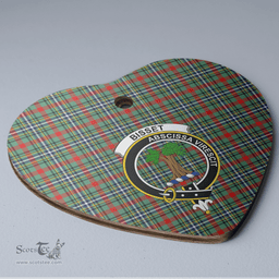 Scottish Bisset 2 Clan Tartan Ceramic Ornament - Crest Heart Style Scottish Plaid Tartan Plaid