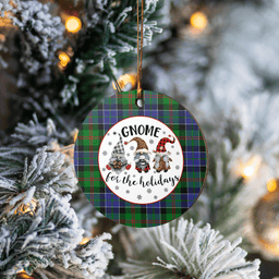 Scottish Paterson Clan Tartan Ceramic Ornament - Gnome Round Style Scottish Plaid Tartan Plaid