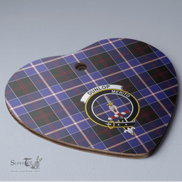 Scottish Dunlop Modern Clan Tartan Ceramic Ornament - Crest Heart Style Scottish Plaid Tartan Plaid