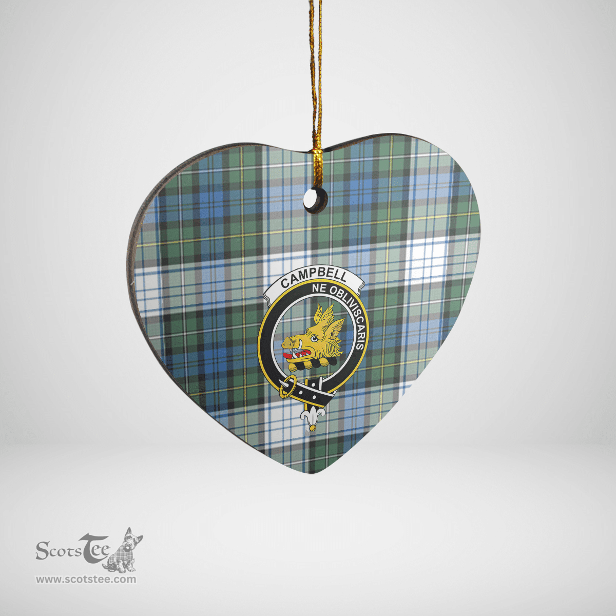 Scottish Campbell Dress Ancient Clan Tartan Ceramic Ornament - Crest Heart Style Scottish Plaid Tartan Plaid