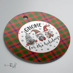 Scottish Skene Modern Clan Tartan Ceramic Ornament - Gnome Round Style Scottish Plaid Tartan Plaid