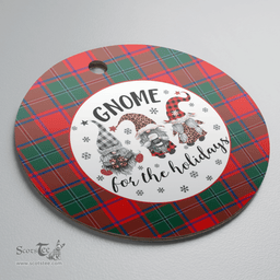 Scottish MacPhail Clan Clan Tartan Ceramic Ornament - Gnome Round Style Scottish Plaid Tartan Plaid