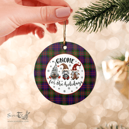 Scottish MacDonnell of Glengarry Modern Clan Tartan Ceramic Ornament - Gnome Round Style Scottish Plaid Tartan Plaid