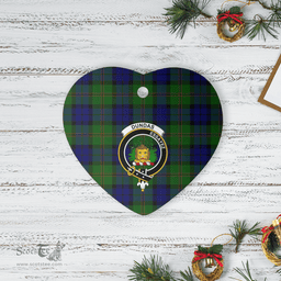 Scottish Dundas Modern Clan Tartan Ceramic Ornament - Crest Heart Style Scottish Plaid Tartan Plaid