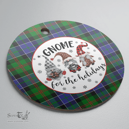 Scottish Paterson Clan Tartan Ceramic Ornament - Gnome Round Style Scottish Plaid Tartan Plaid