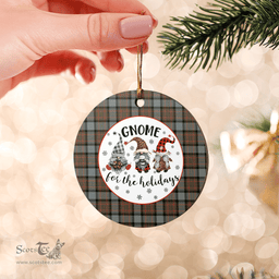 Scottish MacLaren Weathered Clan Tartan Ceramic Ornament - Gnome Round Style Scottish Plaid Tartan Plaid