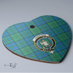 Scottish Lockhart Clan Tartan Ceramic Ornament - Crest Heart Style Scottish Plaid Tartan Plaid