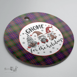 Scottish MacDonnell of Glengarry Modern Clan Tartan Ceramic Ornament - Gnome Round Style Scottish Plaid Tartan Plaid
