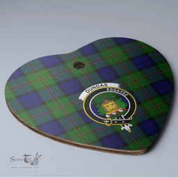 Scottish Dundas Modern Clan Tartan Ceramic Ornament - Crest Heart Style Scottish Plaid Tartan Plaid