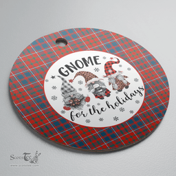 Scottish Cameron of Lochiel Ancient Clan Tartan Ceramic Ornament - Gnome Round Style Scottish Plaid Tartan Plaid