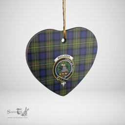 Scottish MacLaren Modern Clan Tartan Ceramic Ornament - Crest Heart Style Scottish Plaid Tartan Plaid