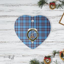 Scottish Elliot Ancient Clan Tartan Ceramic Ornament - Crest Heart Style Scottish Plaid Tartan Plaid