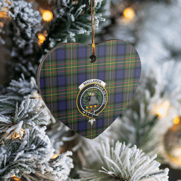 Scottish MacLaren Modern Clan Tartan Ceramic Ornament - Crest Heart Style Scottish Plaid Tartan Plaid